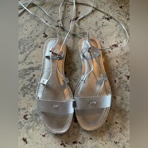 Madewell Women’s size 6.5 Silver Leather Sandals NWOT